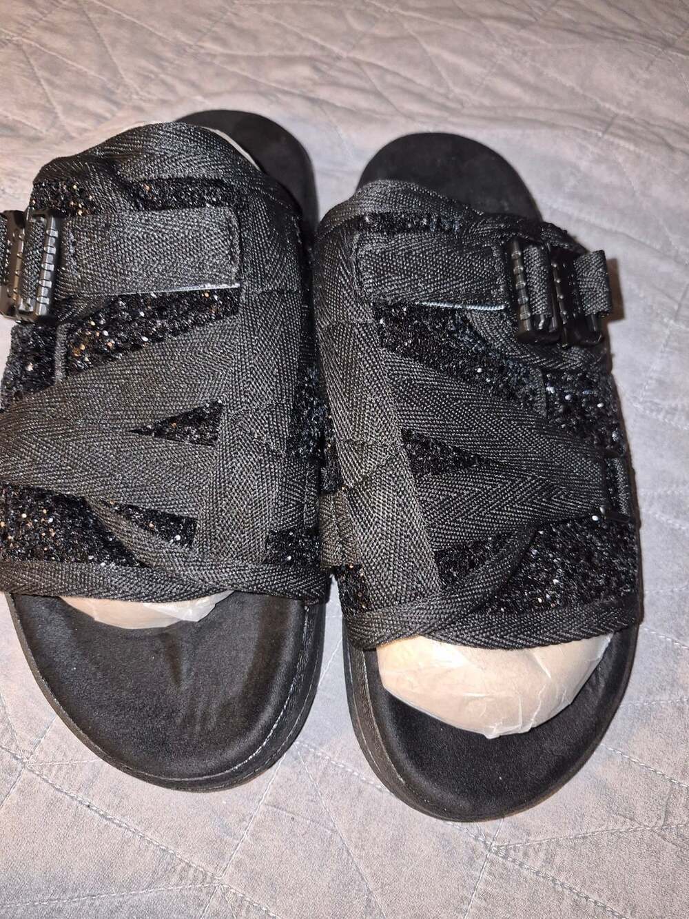 Draco Slides Special Edition Black Sparkle Sandals Size 9 a 10